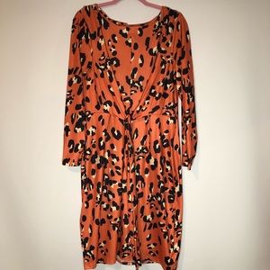 Leopard print Tie Front Knot Dress